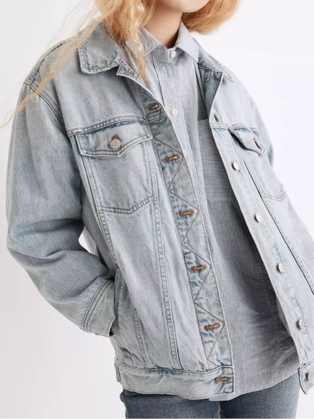 Madewell Light Blue Denim Oversized TruckerJacket